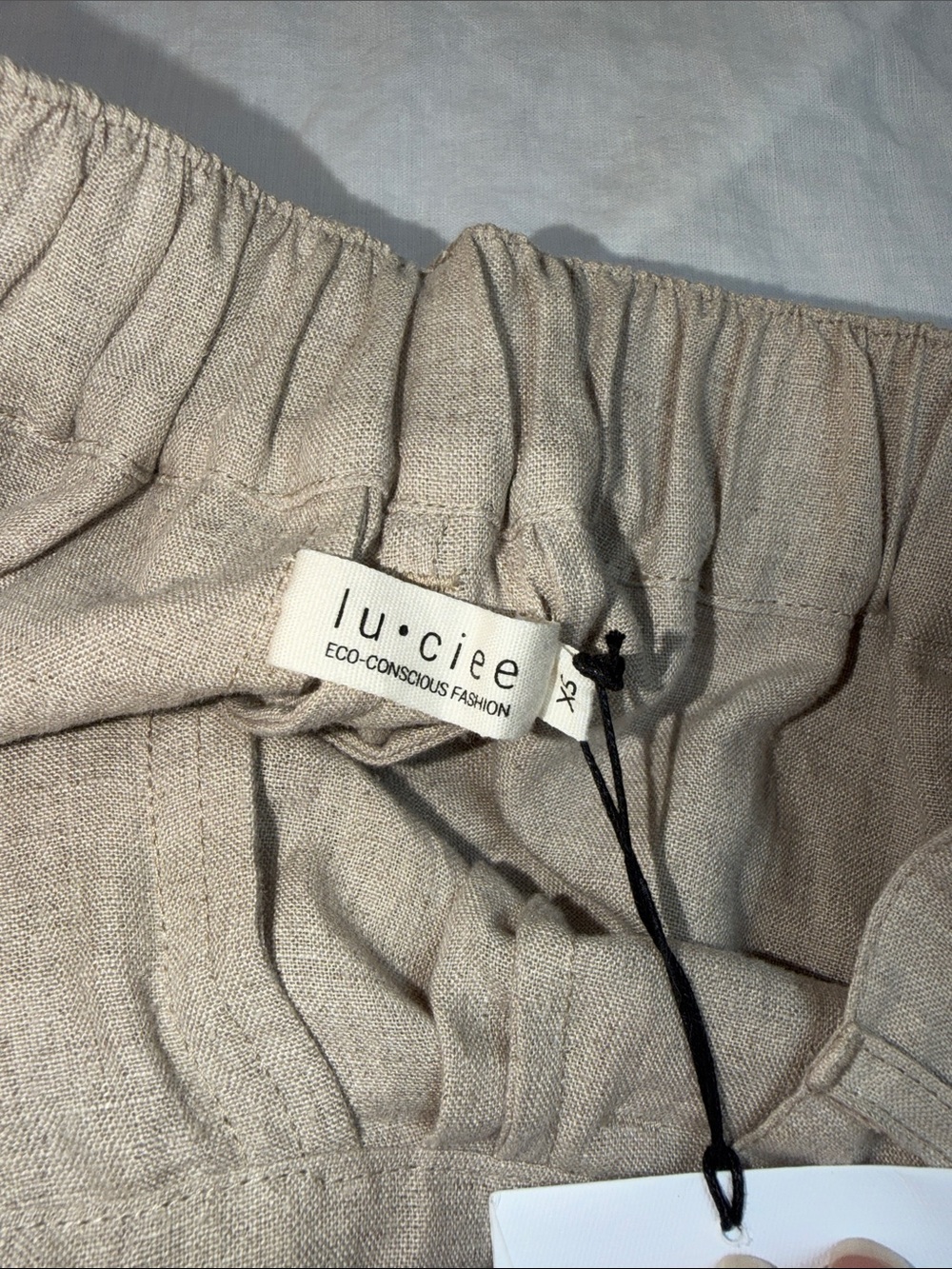 NWT Luciee Tapered Suiting Linen Trouser XS Natural Brown - Picture 6 of 12
